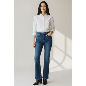 SPANX SPANXsculpt ReDefine Blue Flare Jeans 21270T High Rise Stretch Tall Denim